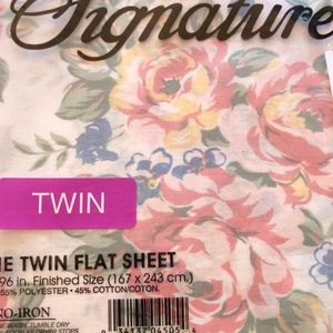New twin flat cotton blend roses sheet floral cottagecore fabric shabby chic